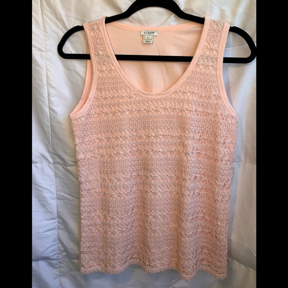 J. Crew crochet tank top- light pink